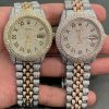 36 mm Iced Out Rolex Datejust two-tone