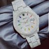 Rolex Datejust 41 mm Fully Iced Out Watch with Rainbow Hour Markers