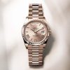 18K Solid Rose Gold Rolex Day-Date Sundust Dial Swiss 3255 Movement President Watch