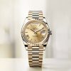 18K Solid Yellow Gold Rolex Day-Date Champagne Dial Swiss Movement Presidential Watch