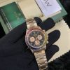 Solid 18k Rose Gold Rolex Daytona Rainbow 4130 Movement Watch